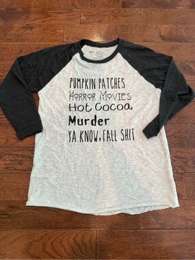 pumpkin patch Black & Heather Gray Raglan Long Sleeve Graphic Tee